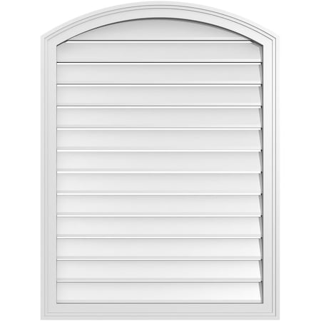 Ekena Millwork Arch Top Surface Mount PVC Gable Vent: Non-Functional, w/2"W x 1-1/2"P Brickmould Frame, 30"W x 38"H GVPAR30X3802SN